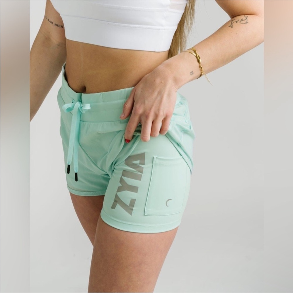 Zyia Gulf Blue Mesh Speedy Shorts Pocket LOGO size Large